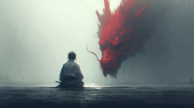 Ink Dragon Rising wallpaper in 3840x2160