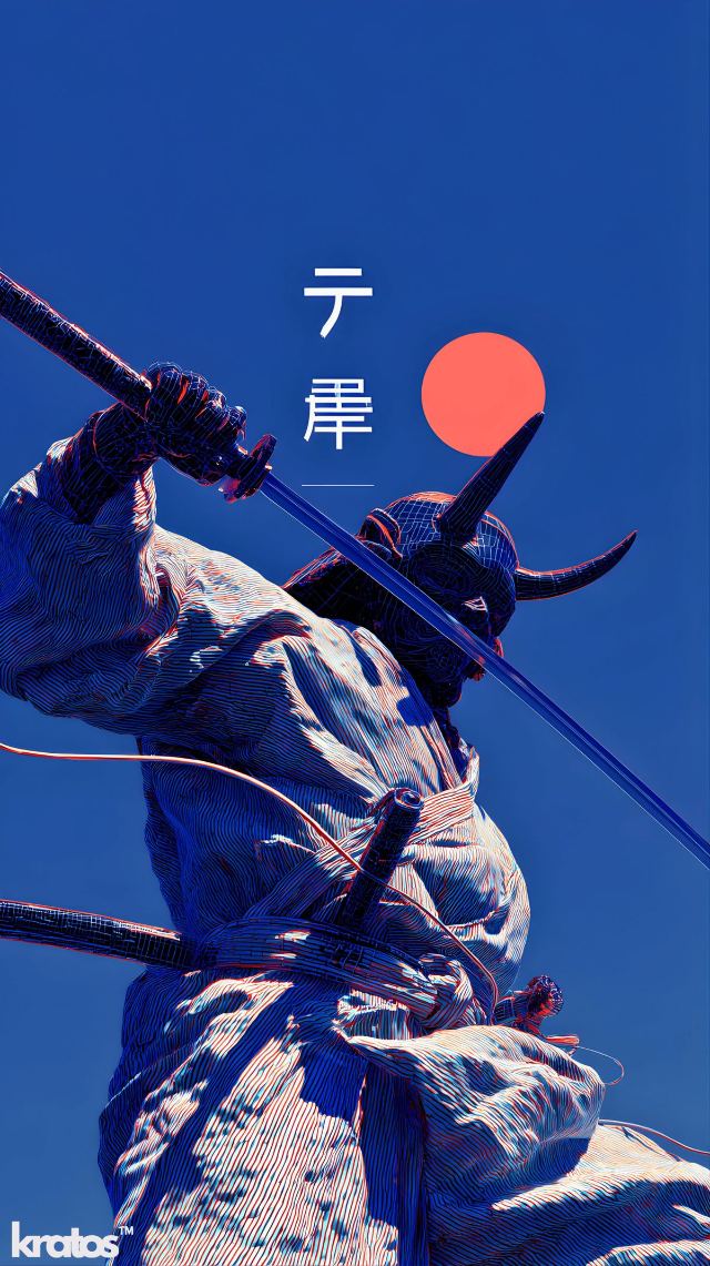 Glitch Samurai wallpaper in 3840x2160