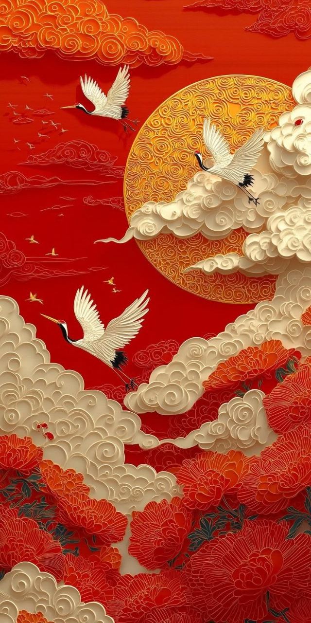 Celestial Cranes wallpaper in 3840x2160