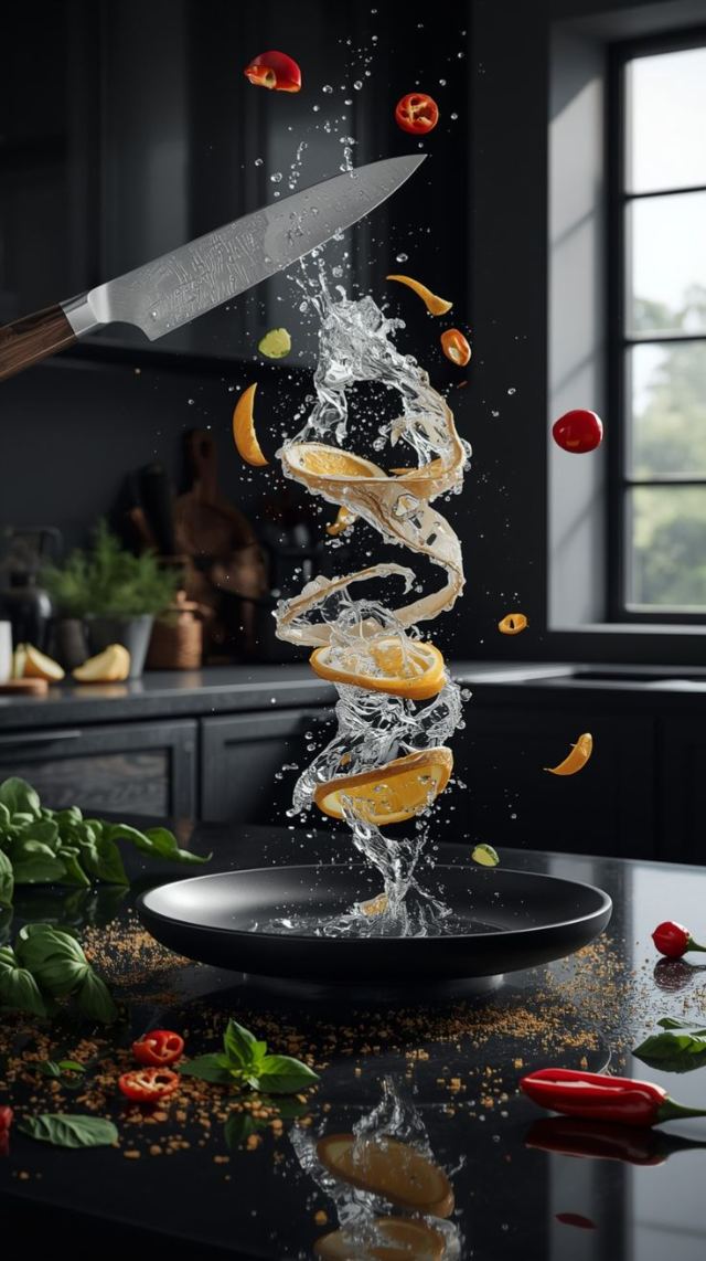 Levitating Citrus Cut wallpaper