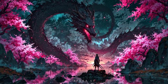 Sakura Dragon wallpaper in 3840x2160