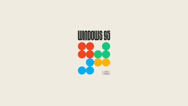 Windows 95 Circles Poster — Minimal wallpaper in 3840x2160