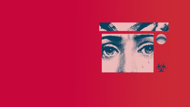 A Red And Blue Image Of A Woman'S Face — Anime wallpaper in 1920x1080