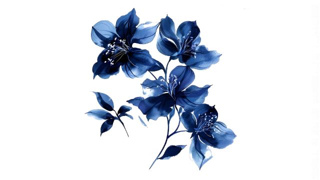 Indigo Botanical Study wallpaper