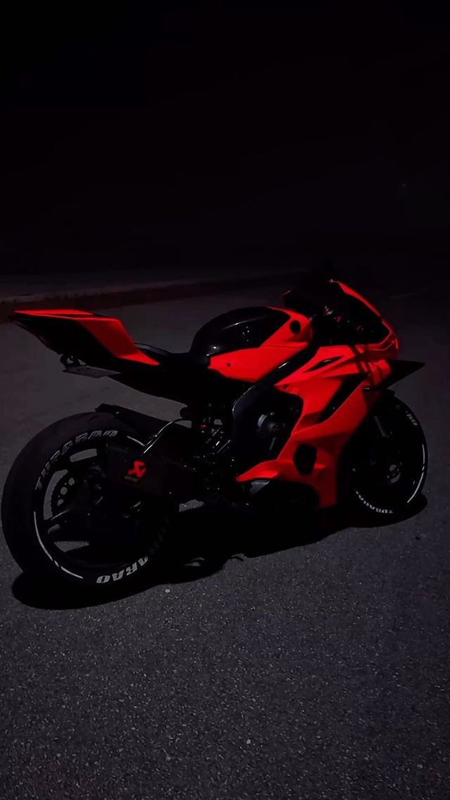 Neon Red Sportbike wallpaper