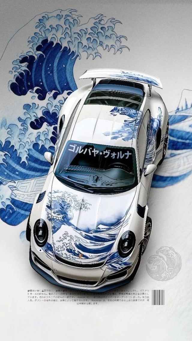 Tsunami Porsche wallpaper in 3840x2160