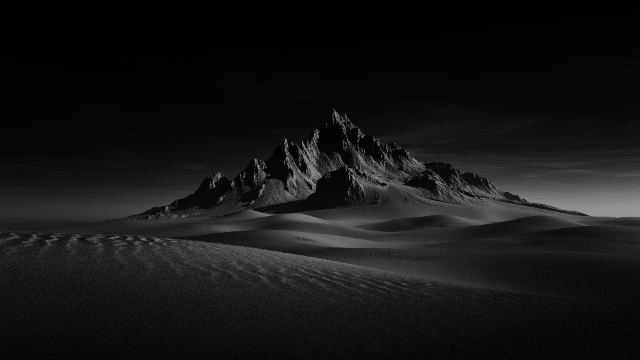 Desert Doom Sand Dunes Dark Background Monochrome Landscape wallpaper