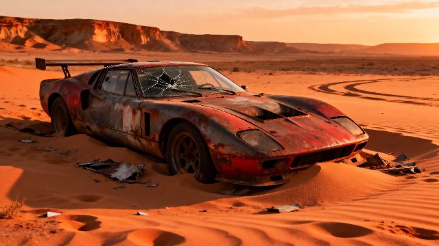 Deserted Muscle Car wallpaper