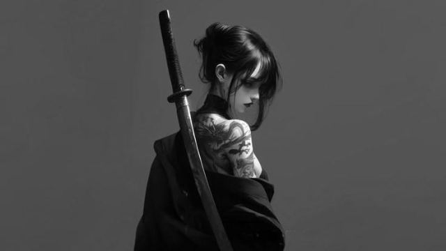 Tattooed Swordsman wallpaper in 3840x2160