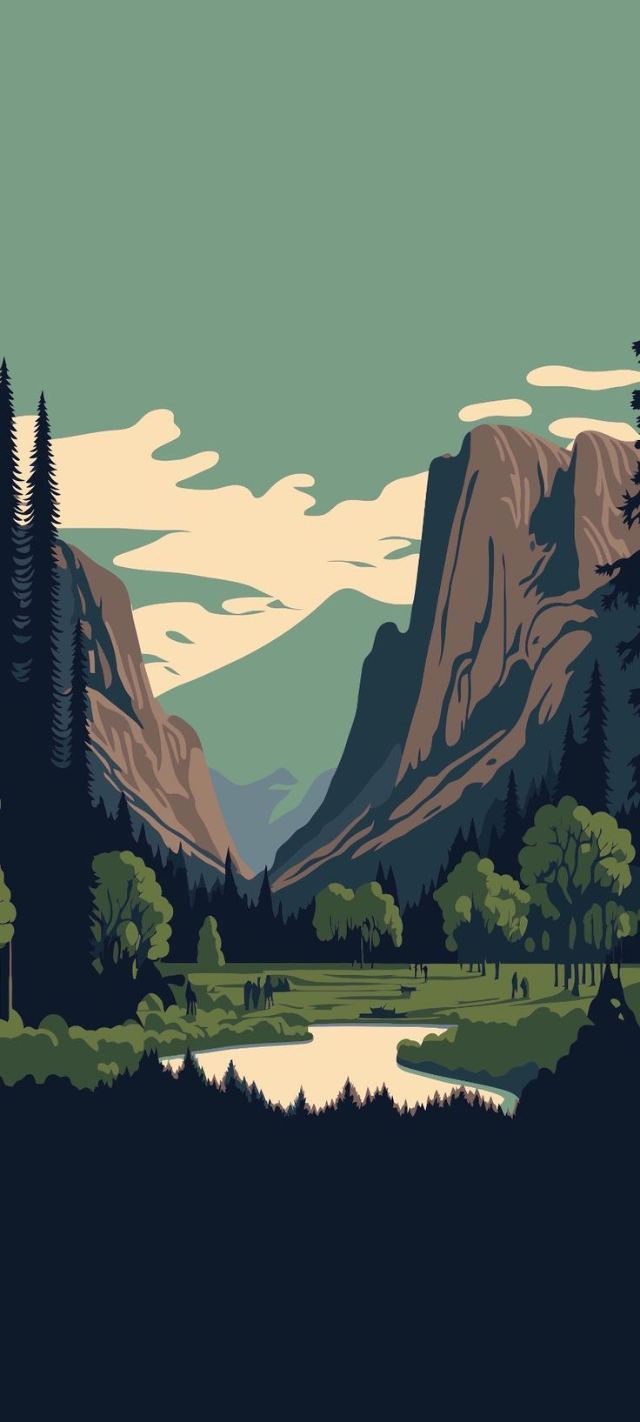 Yosemite Valley Illustration wallpaper