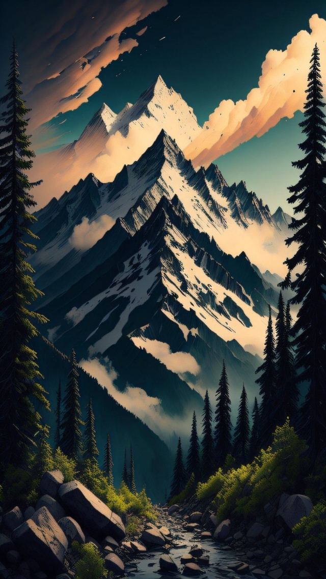 Alpine Mountain Stream wallpaper