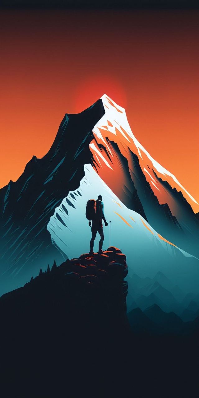 Hiker Mountain Summit wallpaper