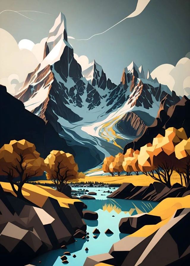 Autumn Mountain River wallpaper