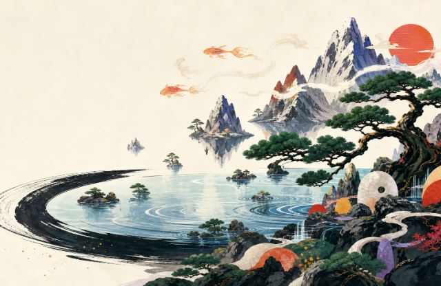 Chinese ink painting wallpaper in 3840x2160