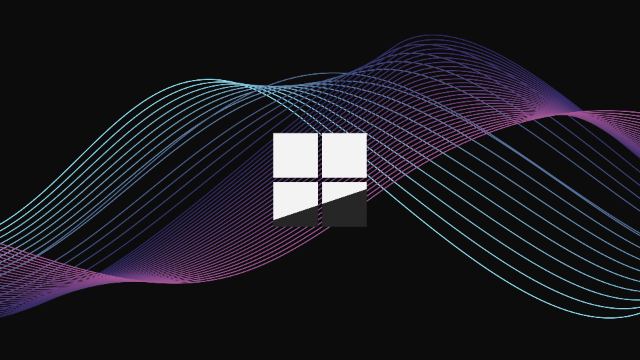Microsoft Windows Logo Minimal Waves Dark Background Purple wallpaper