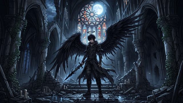 Ruined Cathedral Angel wallpaper in 3840x2160
