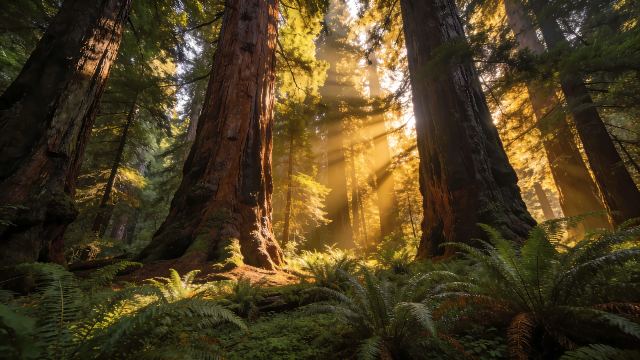 Sunlit Forest Giants 2 wallpaper in 3840x2160