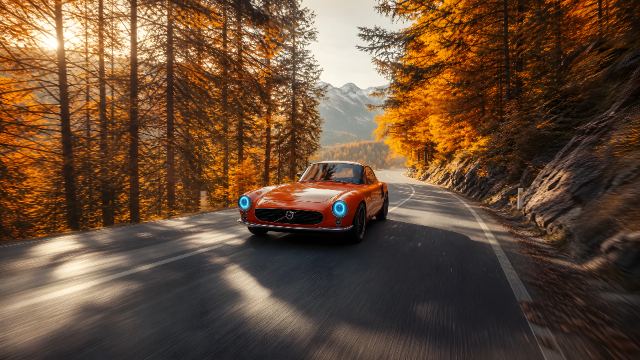 Retro Coupe Autumn Blaze wallpaper in 3840x2160