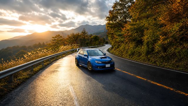 Subaru WRX Sunset Pass wallpaper in 3840x2160