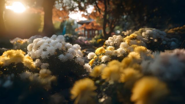 Chrysanthemum Garden Sunbeam wallpaper