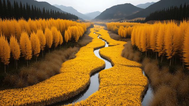 Golden Marsh River wallpaper in 3840x2160