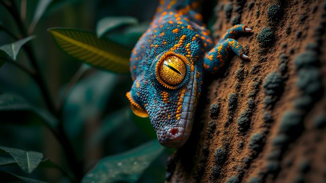 Gecko on Tree Bark wallpaper