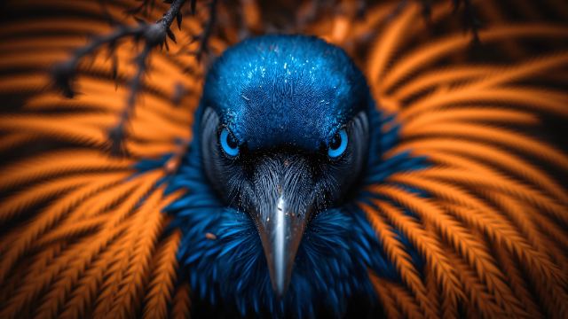 Blue-Eyed Bird Stare wallpaper in 3840x2160