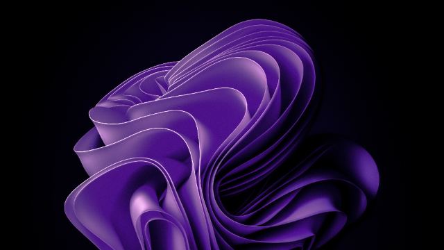 Windows 11 Stock Purple Abstract Black Background Amoled wallpaper in 3840x2160